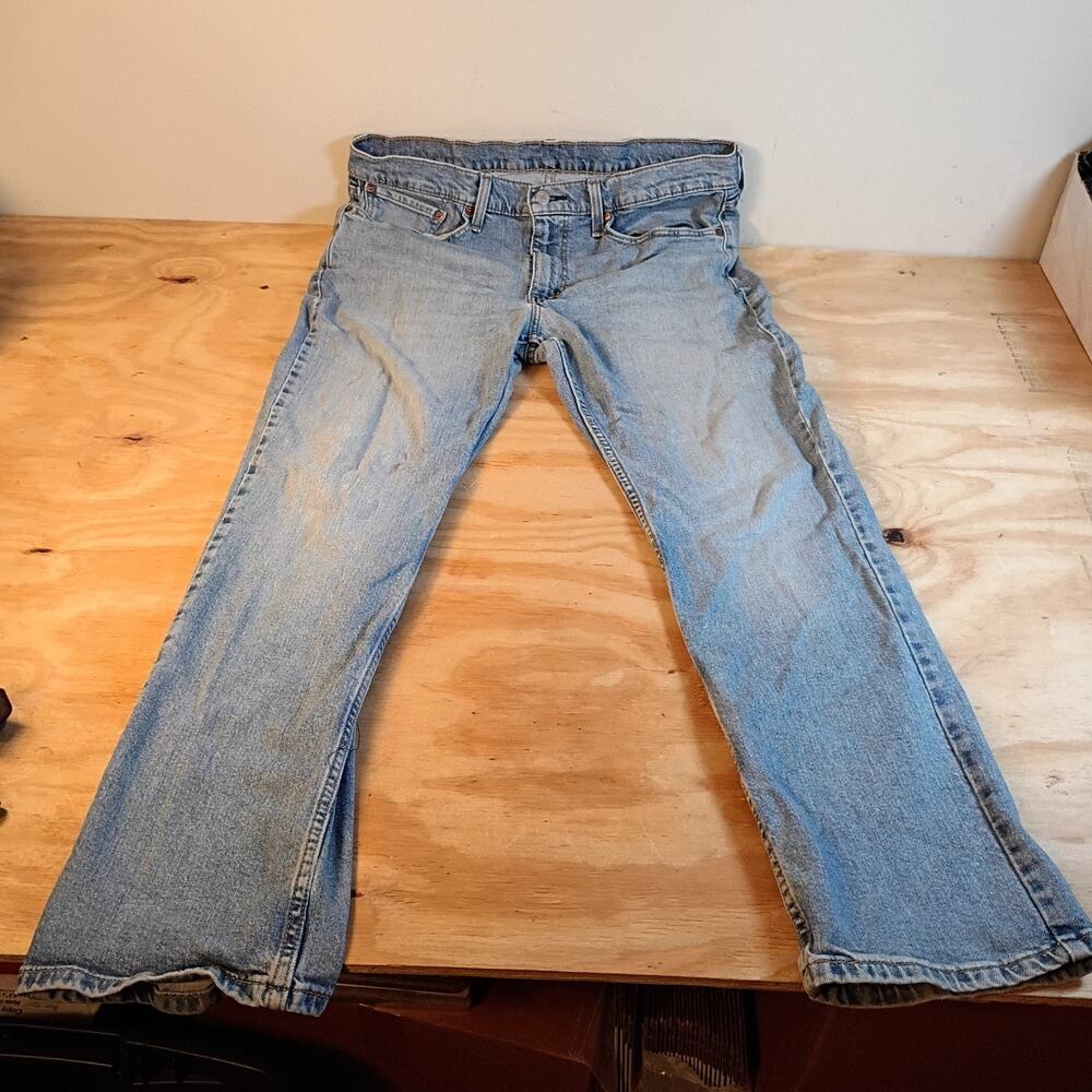 Levi's 514 Mens Jeans Size 36x30 Blue Light Wash Straight Stretch Denim